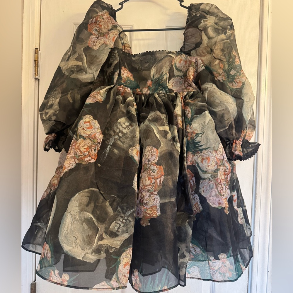 Selkie Skull of a Skeleton puff dress